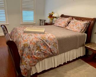 Queen Sleigh bed with mattress