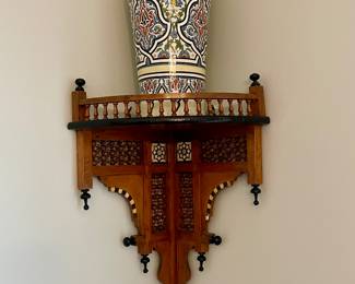 Wood and inlay corner wall decor (Egyptian Middle Eastern Moroccan)