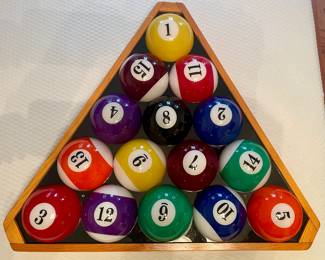 Large Billiard balls in triangle, light weight wall art