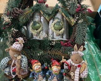 Christmas wreath, figures...