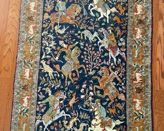 Iran wool rug Hunting Scene 40" x 59"