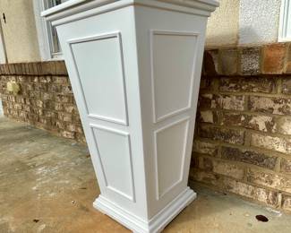 Tall white outdoor planters x 2