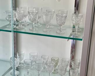 Over 100 miniature wine glass goblets 4 1/2" and smaller!  Crystal, cut glass, vintage...