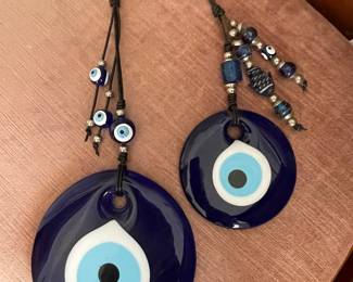 "Evil Eye" glass beaded wall pendants, charms 