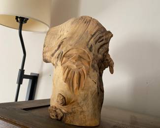 African carved face.