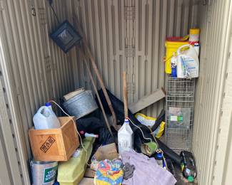 Things inside outdoor shed.