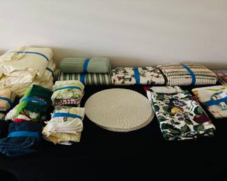 Folded things with blue tape.  