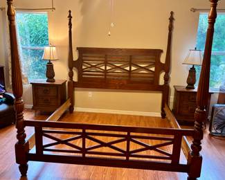 This is a king size poster bed frame.  Mattress not included.  Whatever you tie to the posts is your business.  No judgement.  