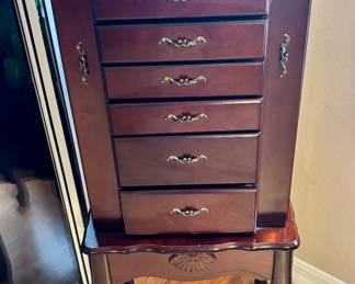 Jewelry chest.  Calm down, it is empty.  You fill it up with the gifts that you deserve.  Remind him.  