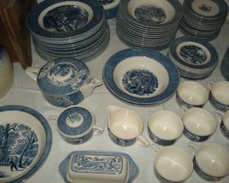 ROYAL CHINA "THE OLD GRIST MILL" CURRIER & IVES - HUGE COLLECTION AS SHOWN