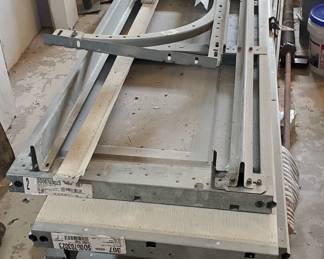 Full sized garage door. All pieces included. Door, rails, opener and track. Plus, trim gaskets.