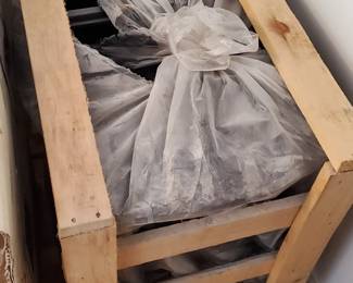 Cast iron gas fireplace.