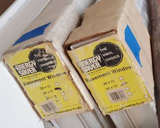 Two PVC windows. 32" x 17"