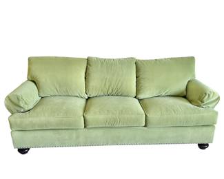Beautiful Henrendon couch in great condition. Microsuede, celery in color