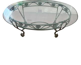 Glass and metal side table - 2 of these + matching coffee table