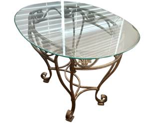 Glass and metal side table - 2 of these + matching coffee table