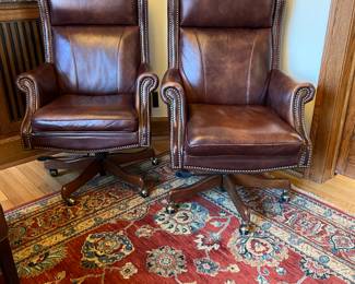 Hooker Leather Executive Swivel Adjustable Office Chairs, (2) available $1,000 each