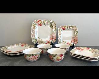 Lot 85 222 Fifth Porcelain Floral China Dishes