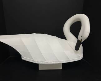 Lot 197 Handmade Canvas Swan Decoy Sculpture Art Nick Sapone Wanchese, NC