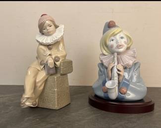 Lot 73 Lladro Porcelain Sad Note Clown Figurine Lladro Porcelain Little Jester Figurine