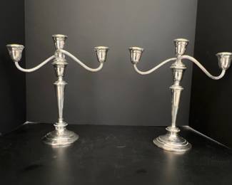 Lot 191 Newport Silverplated 3 Light Candelabras Candle Holders