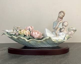 Lot 75 Lladro Porcelain River of Dreams Porcelain Figurine with Wood Base