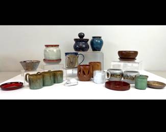 Lot 113 NC Studio Pottery Vases Cups Small Dishes
