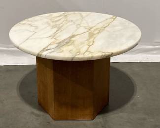 Lot 213 Vintage Italian Marble Top End Table Smaller Coffee Table