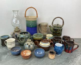 Lot 60 Studio Pottery Lot Bowls Mugs Teapots