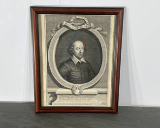 Lot 271 Steel Engraving Portrait William Shakespeare