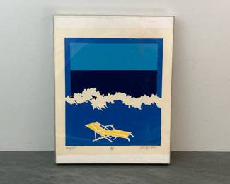 Lot 332 Original Art August by Jennifer Weiss Ocean Beach Themed