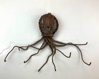 Lot 56 Metal Folk Art Octopus Upcycled Sculpture