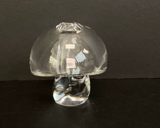 Lot 249 Signed Steuben Crystal Mushroom Art Glass Paperweight