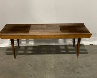 Lot 211 Vintage MCM Extendable Slat Bench