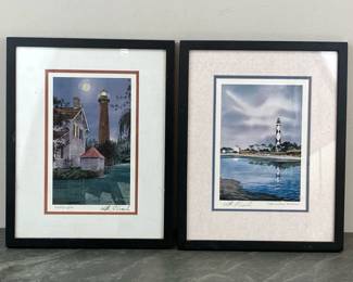 Lot 45 Pair of Signed Numbered Walter Creech Prints Lighthouse Art