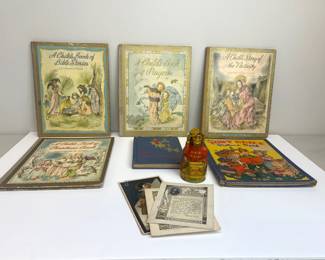 Lot 170 Vintage Childrens Books Ephemera Vintage Tin Monkey Bank