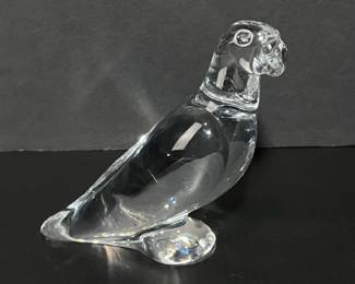 Lot 279 Vintage Baccarat Crystal Parrot Bird Figurine Paperweight