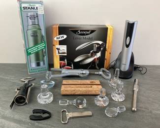 Lot 236 Wine Accessories Monopol West Germany AhSo Cork Puller Oster Electric Wine Bottle Opener Stanley Thermos More
