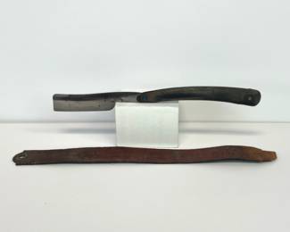 Lot 106 Vintage Frederick Reynolds Straight Razor w Leather Strop