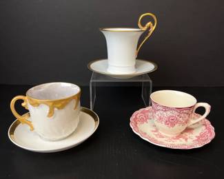 Lot 173 Limoges Cup Saucer Bristol Crown Ducat Cup Saucer Haviland Limoges Saucer M. H. B. Cup