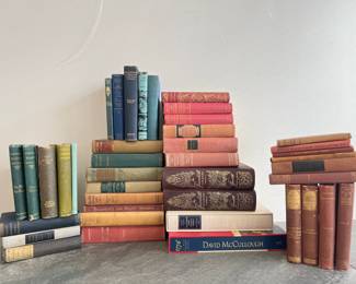 Lot 153 Vintage Hardcover Books for Shelf Styling