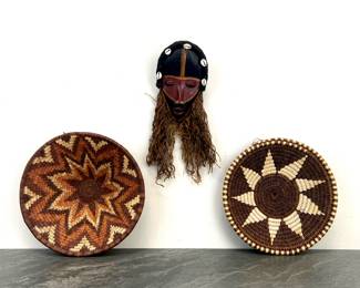 Lot 119 African Woven Baskets Wall Mask