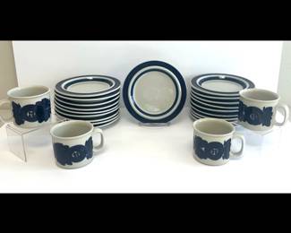 Lot 323 Anenome Blue by Arabia Finland Mugs SaladBreadDessert Plates