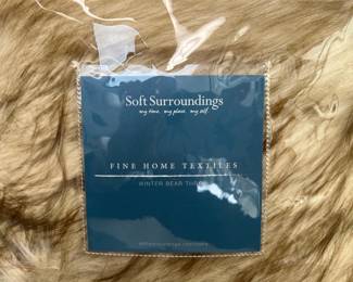 Lot 156 Soft Surroundings Faux Fur Winter Bear Throw Blanket