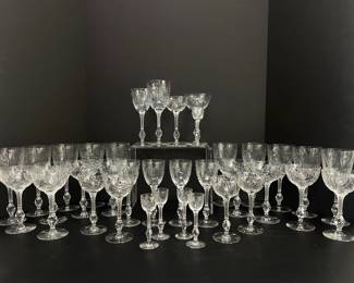 Lot 105 Crystal Stemware Unmarked