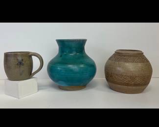 Lot 112 Ben Owen Jugtown Signed NC Seagrove Pottery Vases Mug