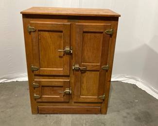 Lot 92 Antique White Mountain Grand Ice Box Cabinet