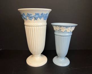 Lot 144 Wedgwood Queensware Embossed Vases