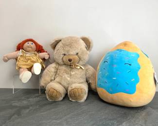 Lot 103 Vintage Cabbage Patch Doll Chrisha Plush Teddy Bear Squishmallow Erissa Pillow