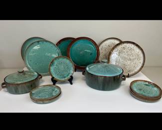 Lot 114 NC Studio Pottery Plates Covered Dishes